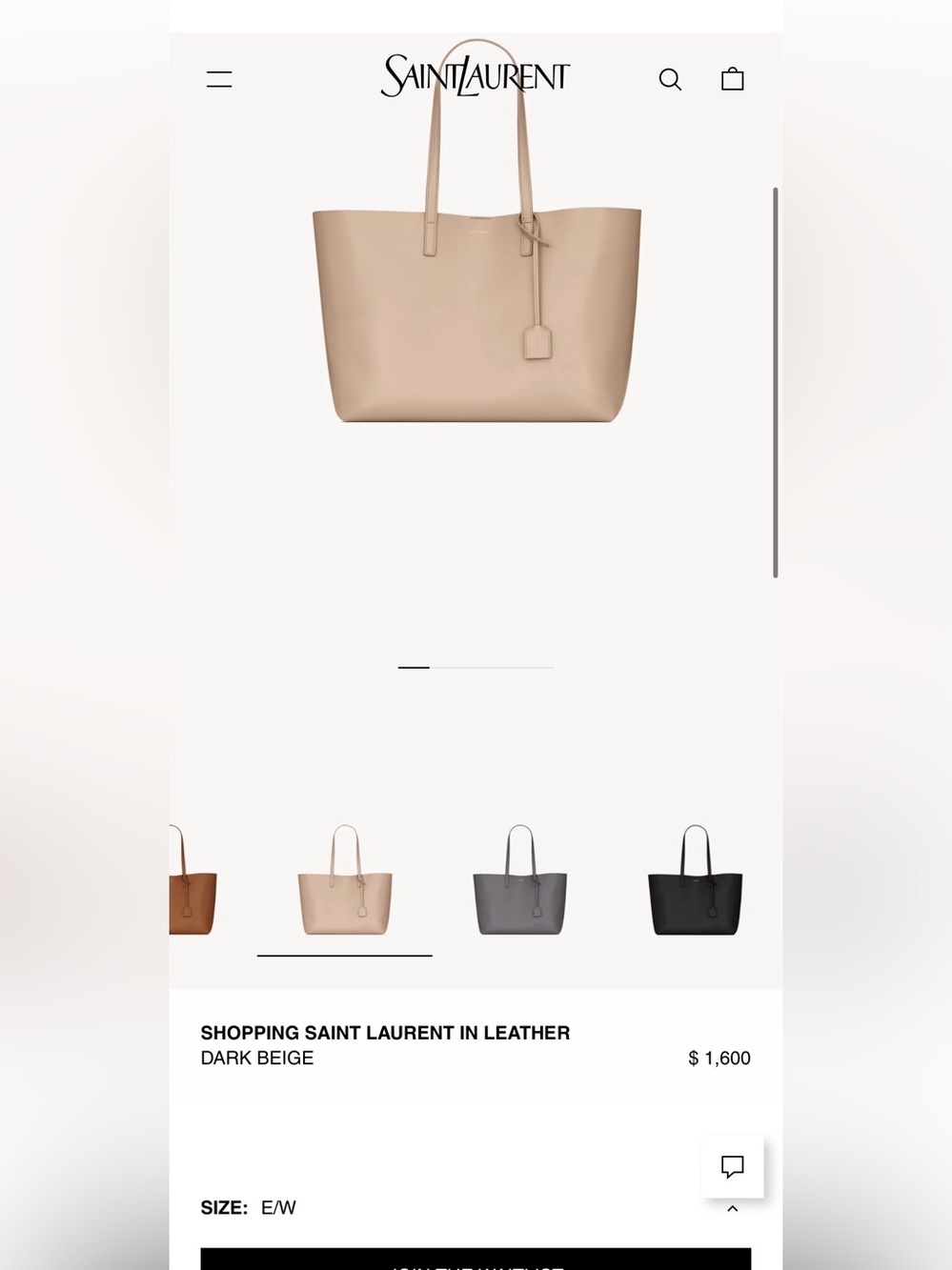 Saint Laurent YSL Shopping Leather Tote beige medium - Picture 13 of 13